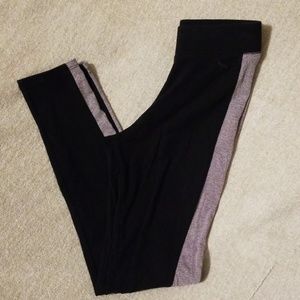 VS PINK | Black Skinny Leggings Purple Stripes